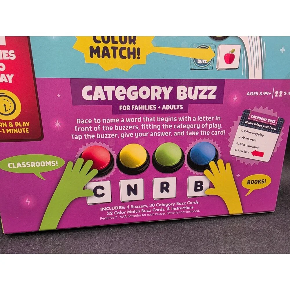 Family Game Show Buzzers 2-Game Set For Kids & Adults Includes 4 Buzzers Ages 4+